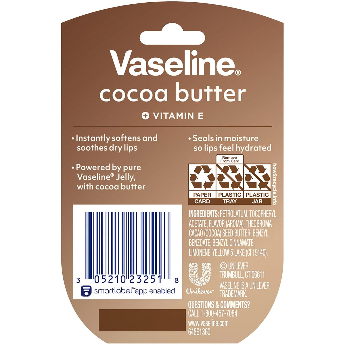 Manteca de Cacao Terapia de Labios con Vaselina, 0.25 oz (Pack de 4...