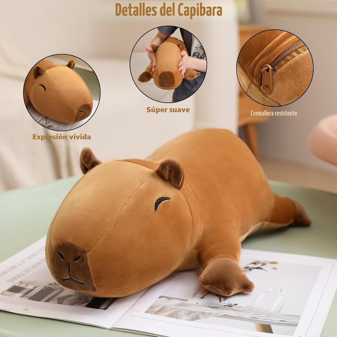 TOYSYM Capybara - Bonita almohada de peluche de Capybara con 4 pelu...