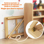 FUNLIO Mesa sensorial plegable de madera con 2 contenedores para niños pequeños, mesa sensorial para niños con tapa de madera contrachapada antideformación, juego de arena y agua para interiores y exteriores, certificado CPC