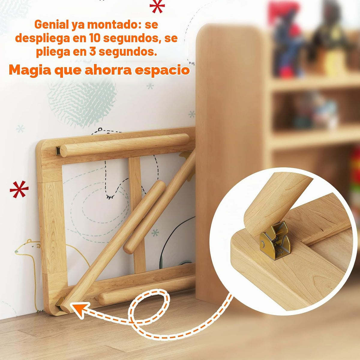 FUNLIO Mesa sensorial plegable de madera con 2 contenedores para niños pequeños, mesa sensorial para niños con tapa de madera contrachapada antideformación, juego de arena y agua para interiores y exteriores, certificado CPC