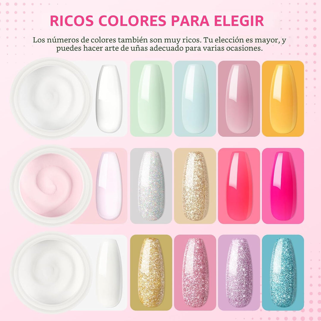 Kit de uñas acrílicas para principiantes con todo incluido, juego d...