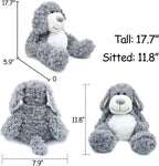 WEIGEDU Peluche de Cachorro Perro Gris Sonriente