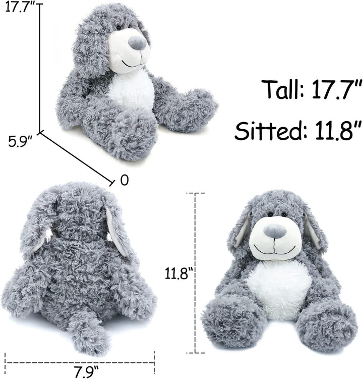 WEIGEDU Peluche de Cachorro Perro Gris Sonriente - Juguetes de Pelu...