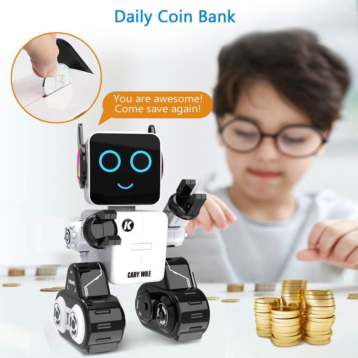 okk Robot de juguete para niños, robots RC inteligentes para niños con control táctil y de sonido, robótica inteligente programable, juguete robot con caminar, bailar, cantar, hablar