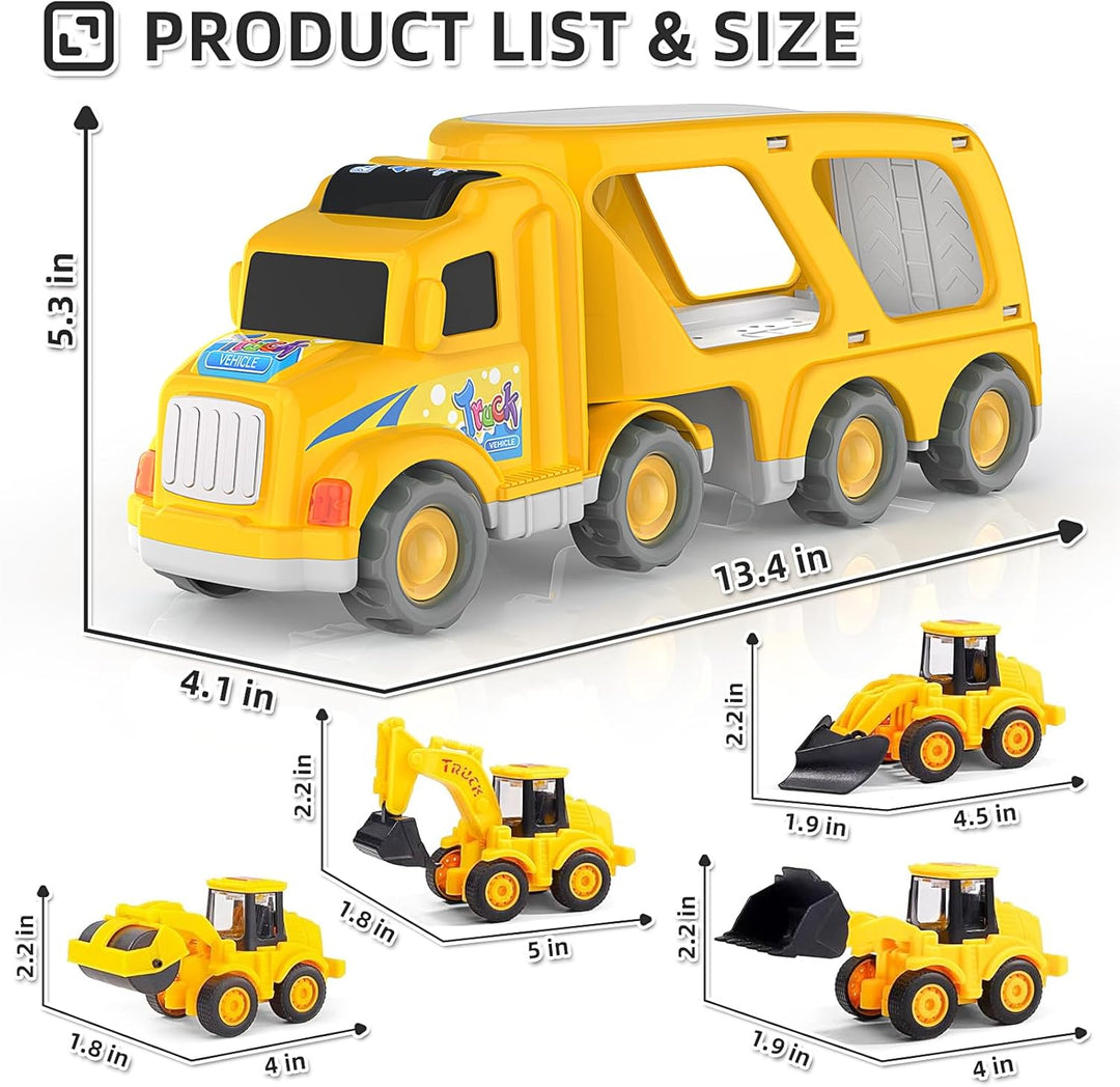 Veslier Camión de construcción de juguetes para niños y niñas de 3,...