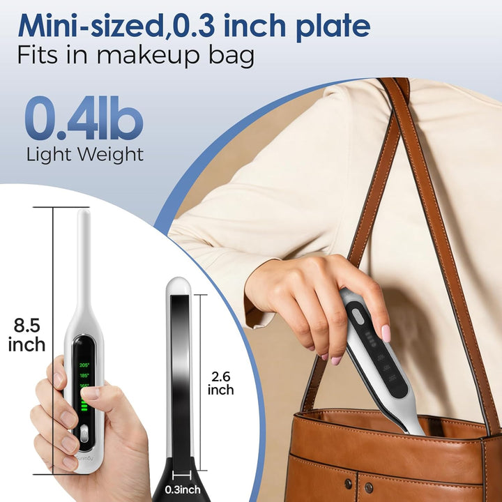 Sunmay Mini plancha plana inalámbrica, alisadora de pelo de lápiz d...
