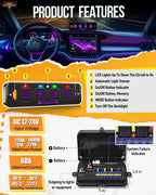 Auxbeam AS-R40 Slim Panel de interruptor de 4 bandas con función de memoria