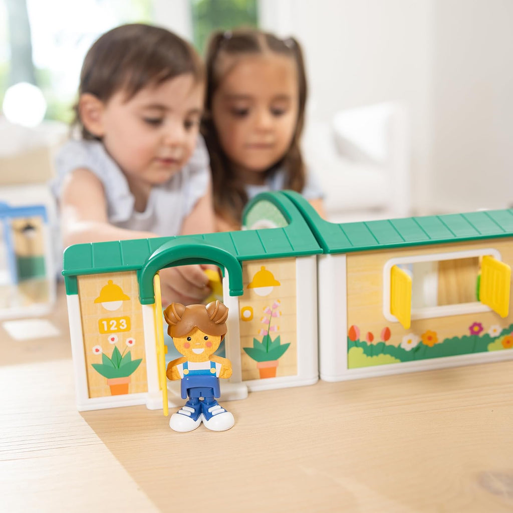 Melissa & Doug Cheery Lane - Casa de juegos modular y figuras, juego de