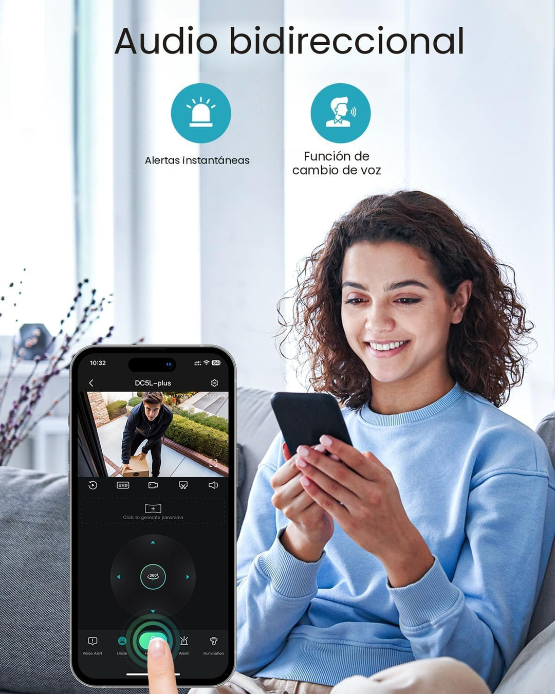 DEKCO - Cámara de seguridad 2K de domo para exteriores, con WiFi vi...