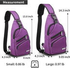 Bandolera cruzada para hombres y mujeres, mochila casual para el hombro, bolsa de pecho para senderismo y viajes (pequeña, púrpura)