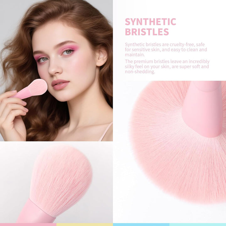 Docolor Juego de 17 brochas de maquillaje coloridas de alta calidad...
