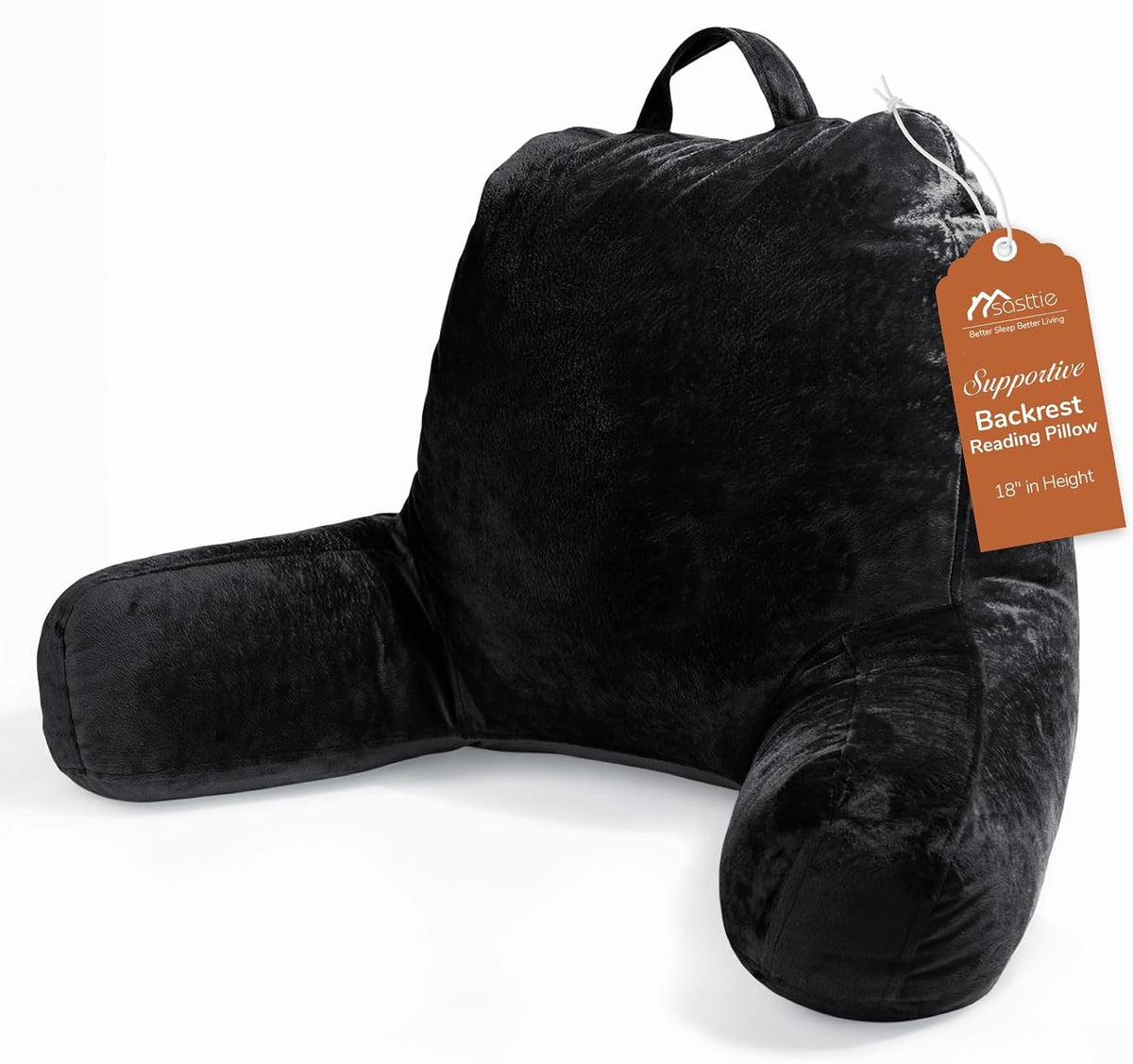 Sasttie Almohada de Lectura, Almohada de Terciopelo para la Espalda para Sentarse en la Cama, Cojín de Soporte para la Espalda de Adultos con Brazos para Sentarse en el Sofá, Sofá y Suelo, Artículos