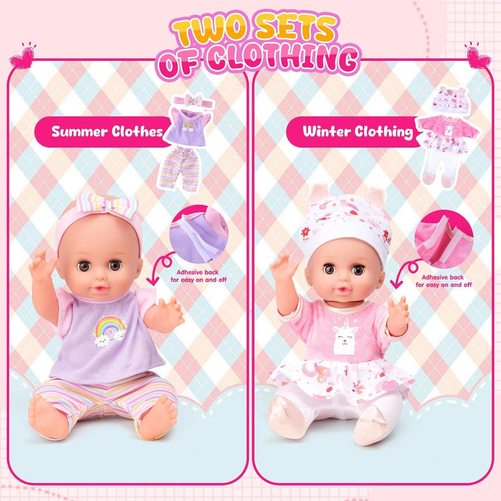 AuntyFey Juego de muñecas de bebé con accesorios, juego de muñecas...