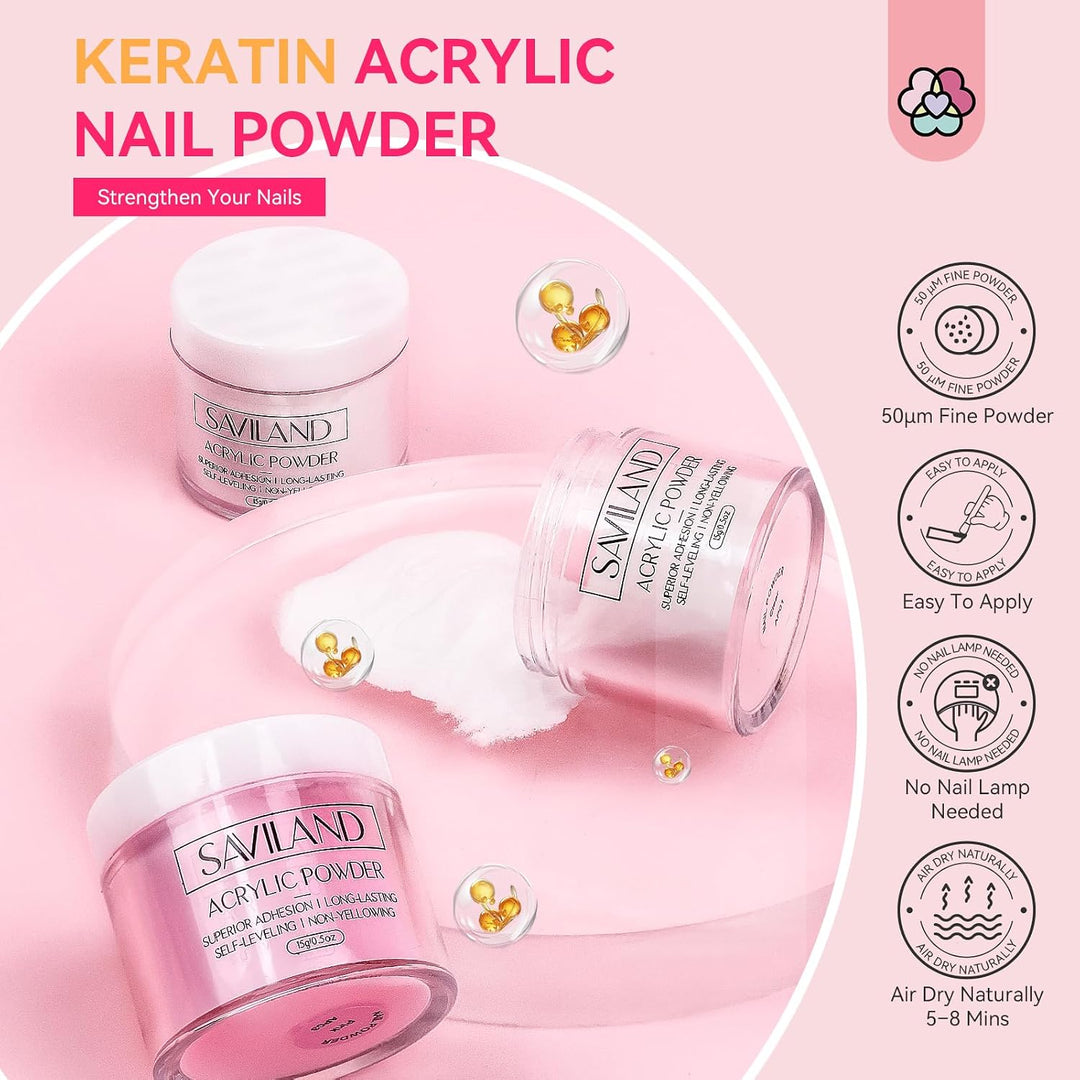 SAVILAND Kit de uñas acrílicas con taladro: juego profesional de uñ...