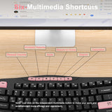 Combo de teclado y mouse inalámbricos, teclado ergonómico con 6 tec...