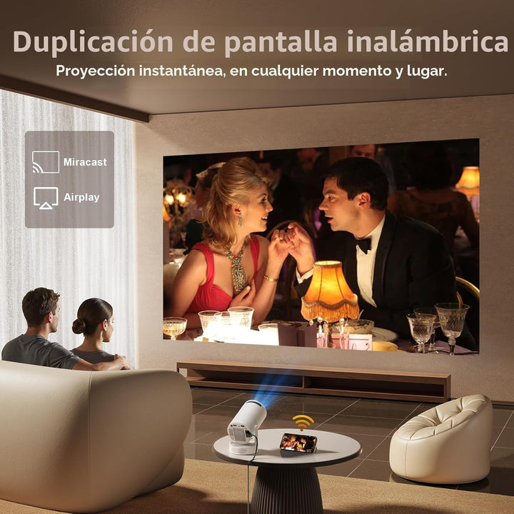 Trunera Mini proyector inteligente con WiFi 6 y Bluetooth 5.0, comp...