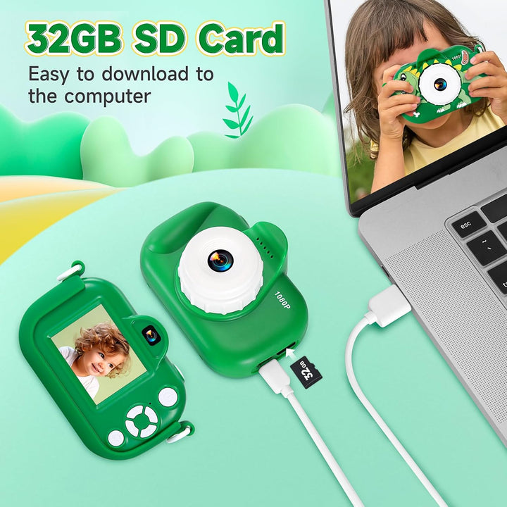 MAVOKIS Cámara digital para niños de 3 a 8 años, cámara 1080P para...