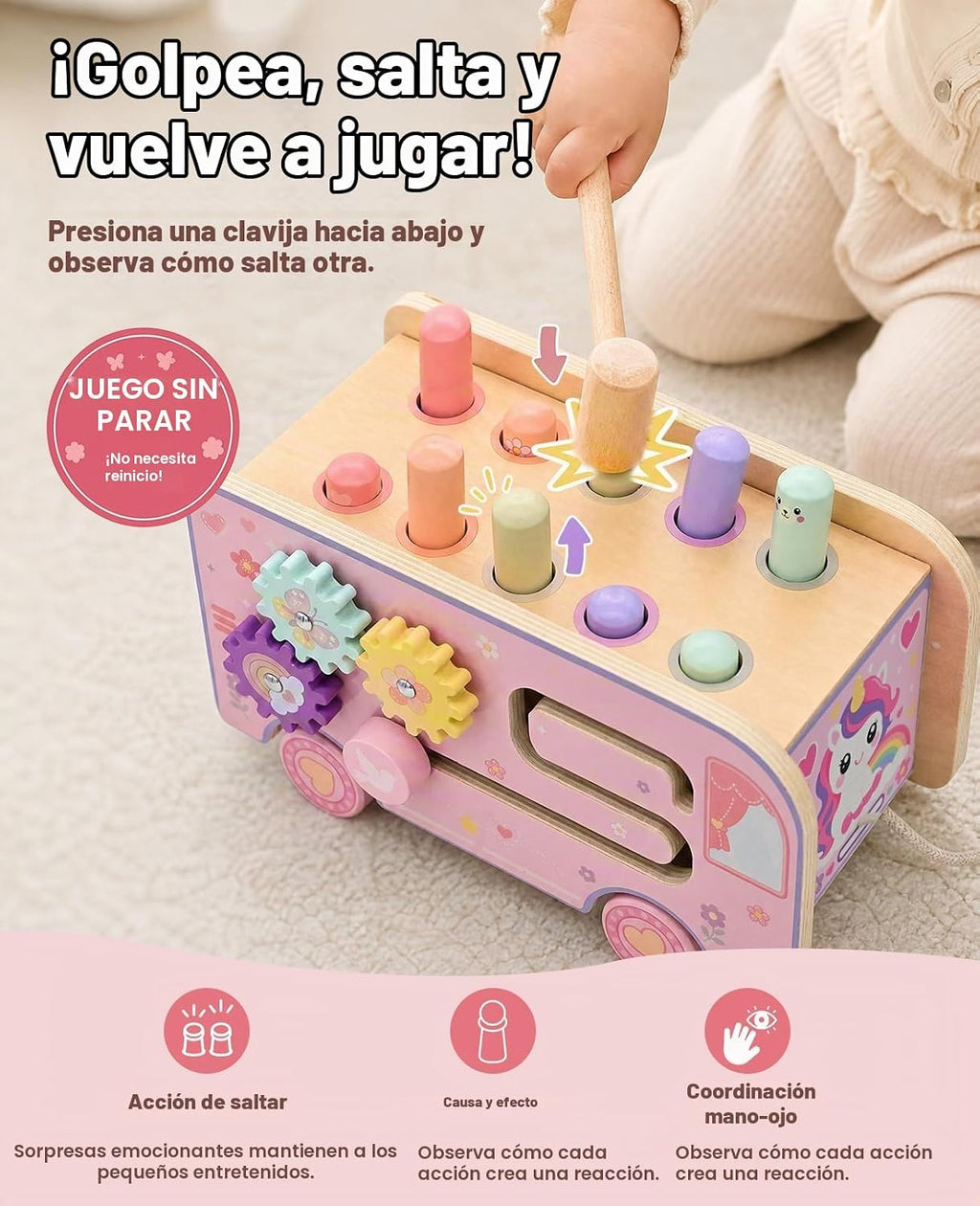 Juguetes Montessori de madera para niños de 1 año, regalo de primer