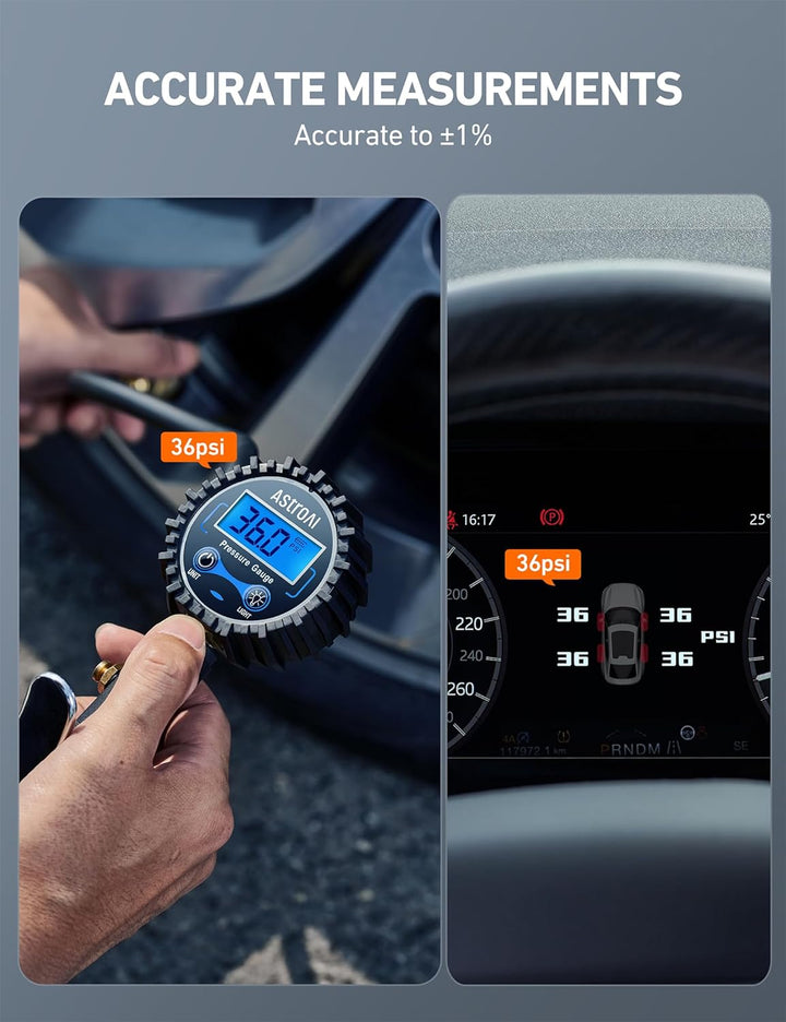 Inflador de neumáticos digital con medidor de presión AstroAI, madr...