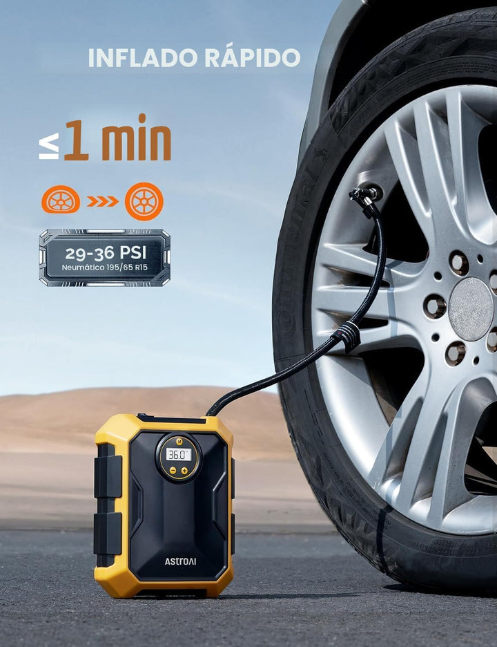 AstroAI Inflador de neumáticos Compresor de aire 12V DC Compresor d...