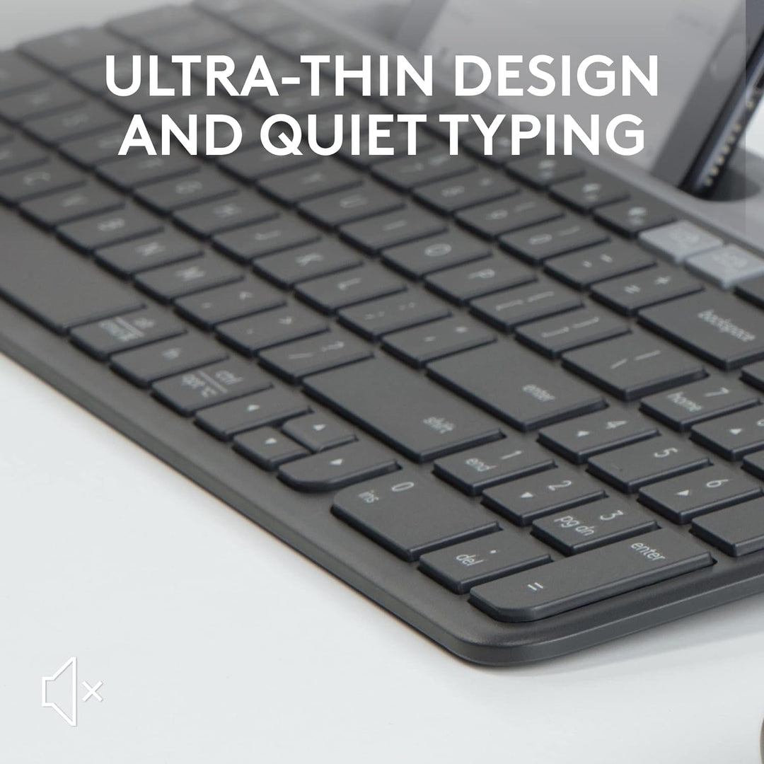 Logitech K585 Teclado inalámbrico delgado multidispositivo, base in...