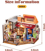 Rowood Kit de casa en miniatura, kit de construcción de mini casa para el día de la madre con LED, kits de manualidades de casa de muñecas para adultos, cumpleaños para mujeres a partir de 14 años (librería de esquina)