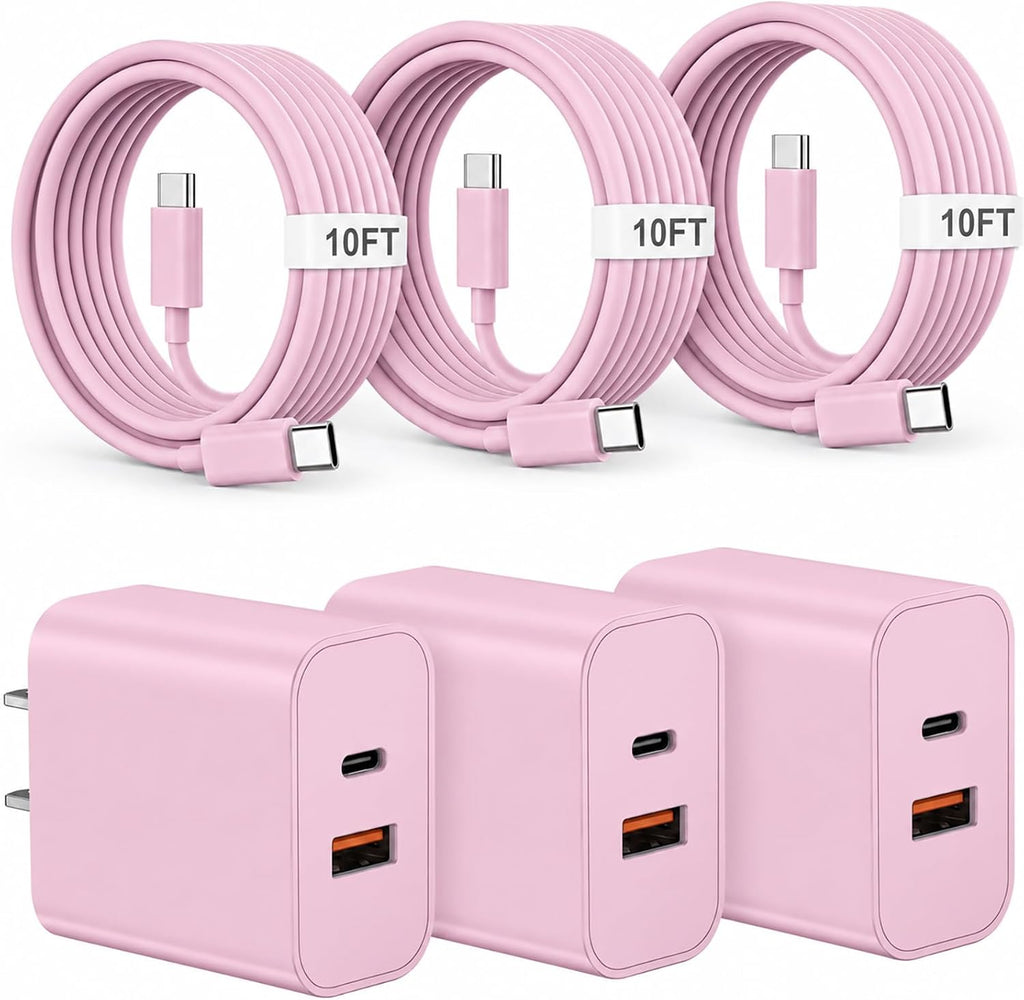 iPhone 18 17 16 15 Cargador de carga rápida tipo C USB C cargadores rosa