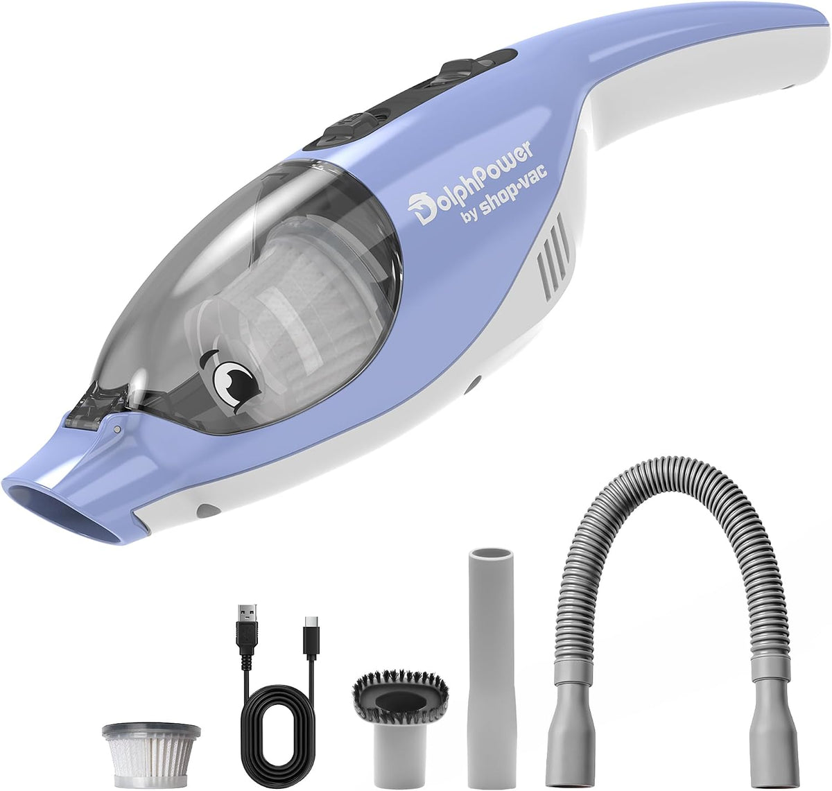 Shop-Vac DolphPower - Aspiradora de mano, mini aspiradora inalámbrica de