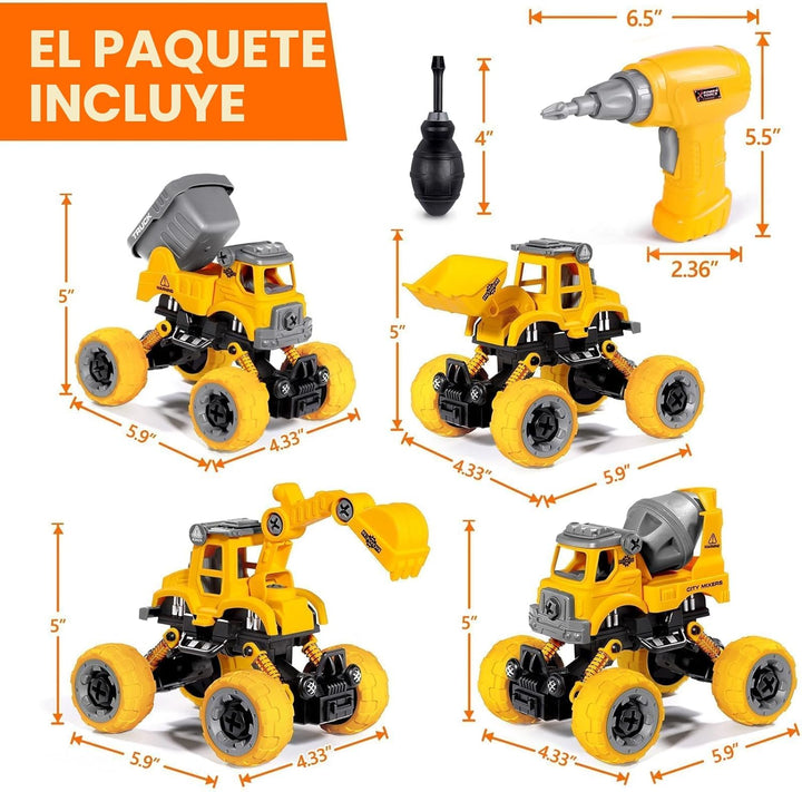 LUDILO 4 juguetes desmontables para niños de 4 años de edad, juguet...