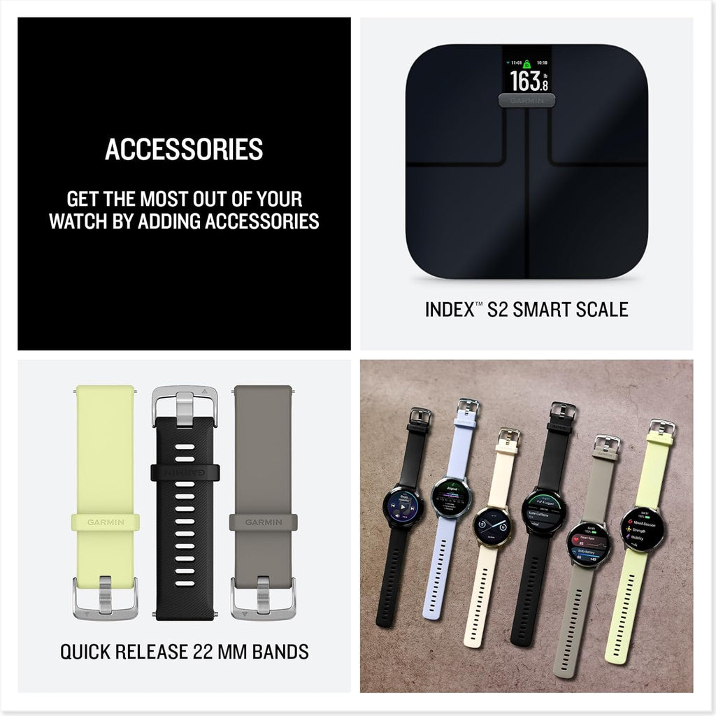 Garmin Venu® 4, Smartwatch avanzado para fitness, 45 mm, correa de cuero marrón