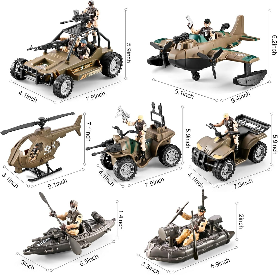 Conjunto de juguetes de hombres del ejército de 78 en 1 con camión...