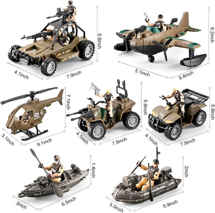 Conjunto de juguetes de hombres del ejército de 78 en 1 con camión...