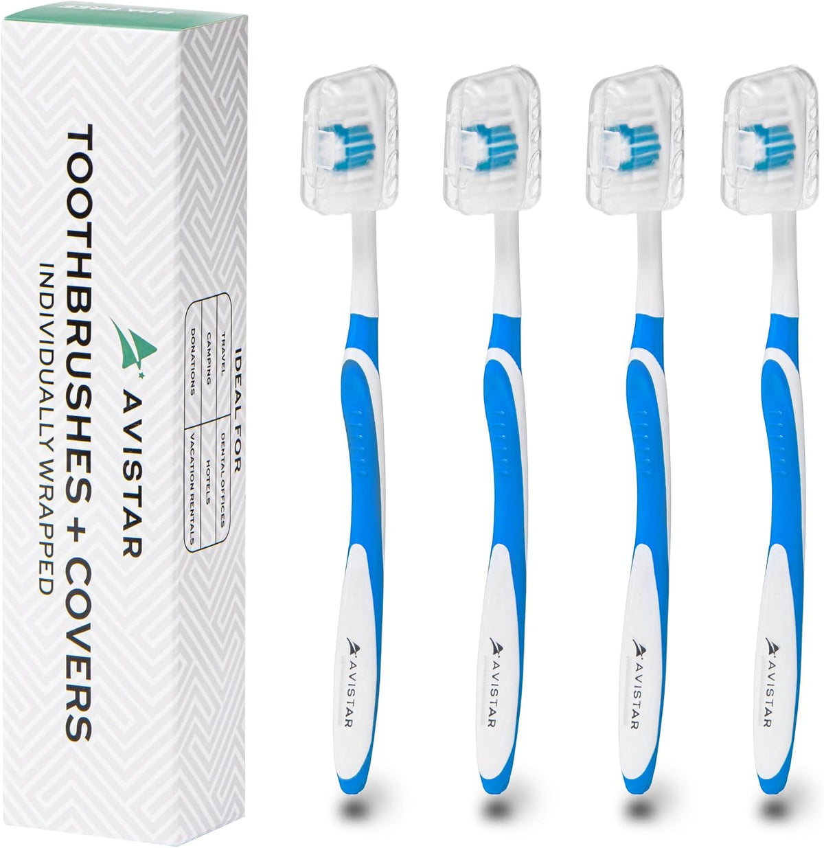 Paquete de 4 cepillos de dientes para adultos, Azul