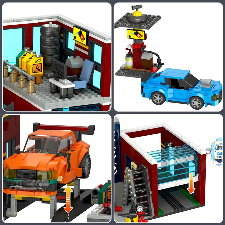 HOGOKIDS Juego de construcción de garaje de coche de