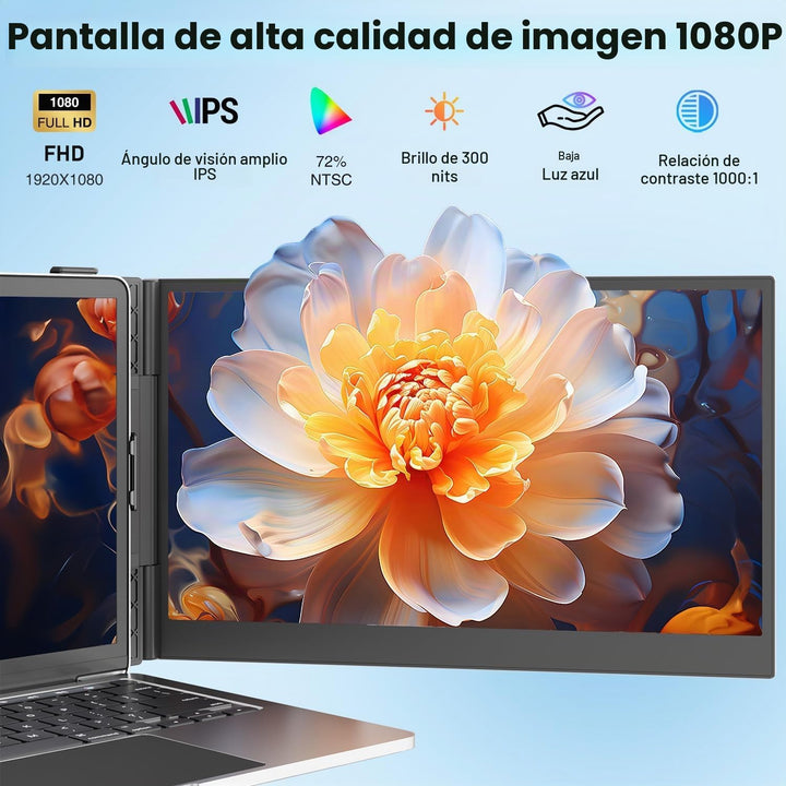KEFEYA Extensor de pantalla para laptop, monitor portátil FHD 1080P...