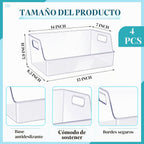 Organizador de libros de almacenamiento grande transparente de 4