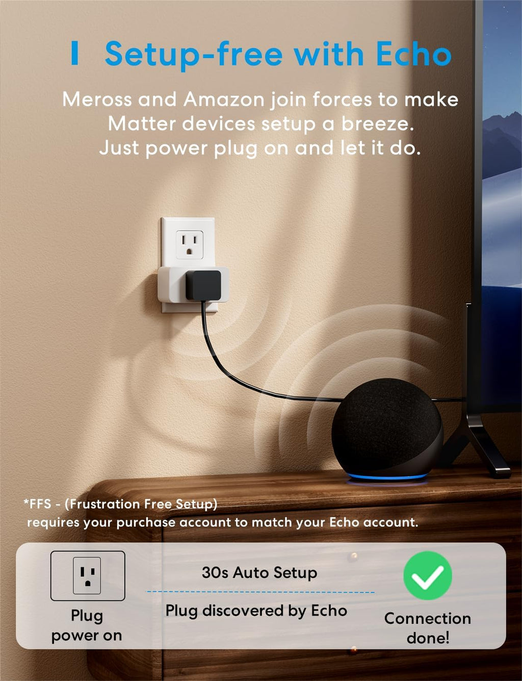 meross Matter - Enchufe inteligente, monitoreo de energía, asesino en espera, configuración sencilla FFS