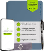 Rocketbook Pro Smart - Cuaderno reutilizable, letra de 8.5 x 11, azul