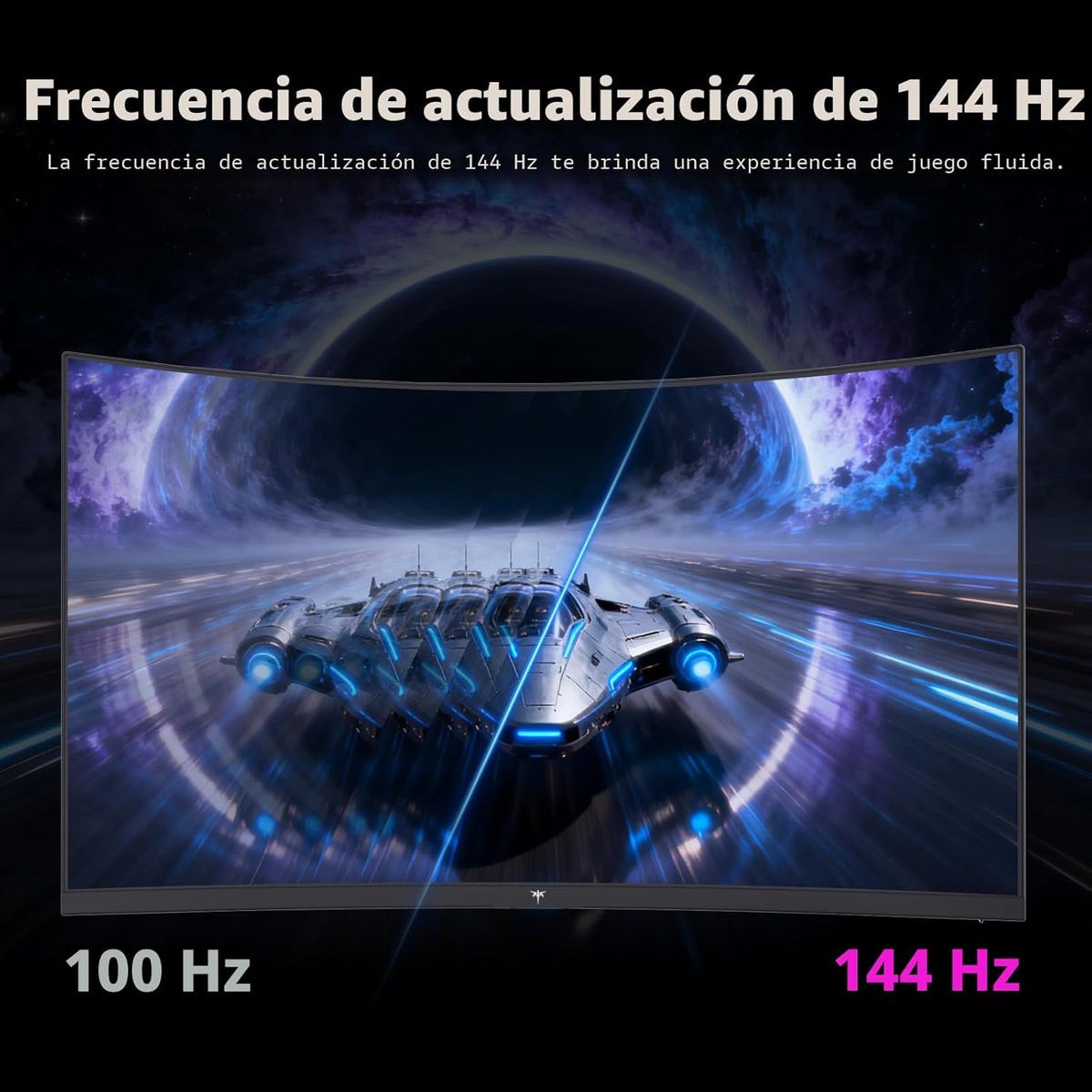 KTC Monitor curvo del juego de 27 pulgadas, monitor de PC 1440P QHD 144Hz