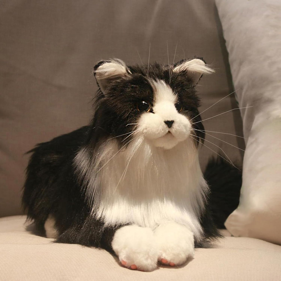 Chongker Animales de peluche hechos a mano con forma de gato realis...