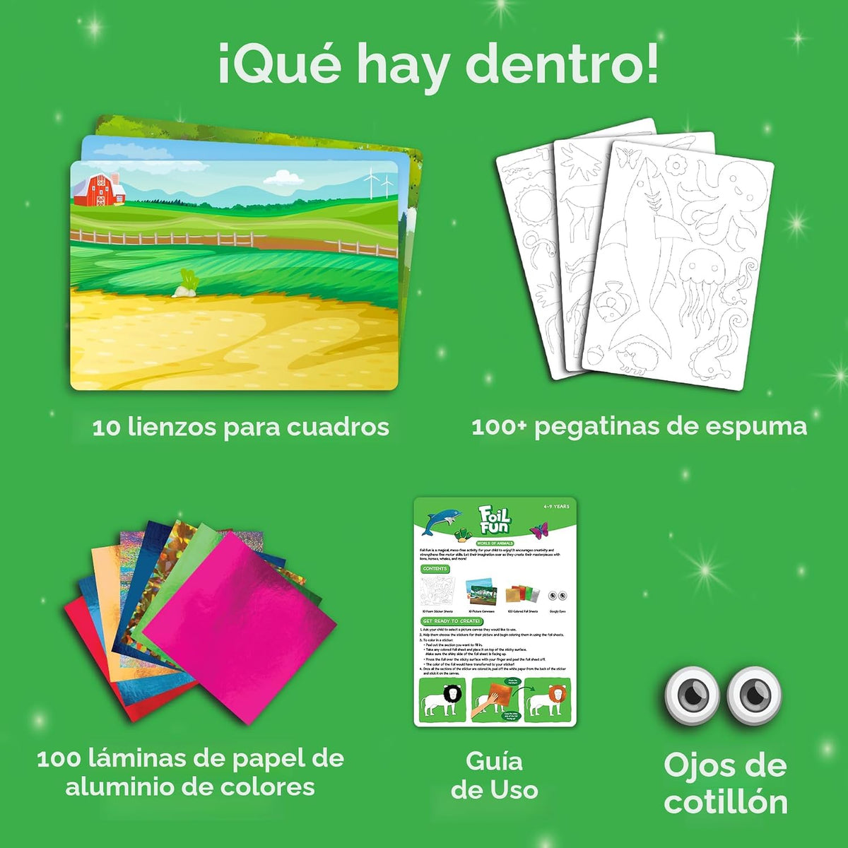Skillmatics Animales divertidos de aluminio, kit de arte y manualidades