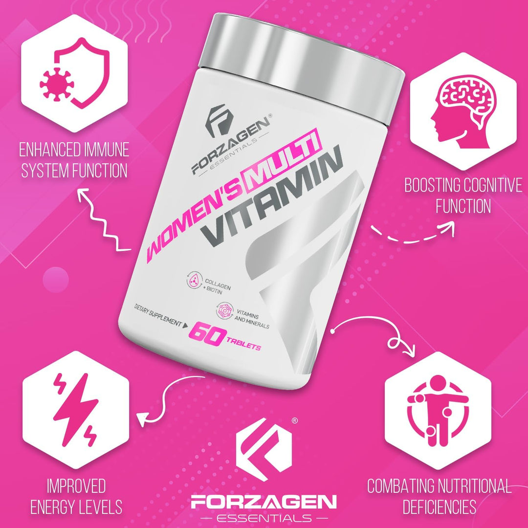 Forzagen Essentials - Multivitaminas con colágeno y biotina para mu...
