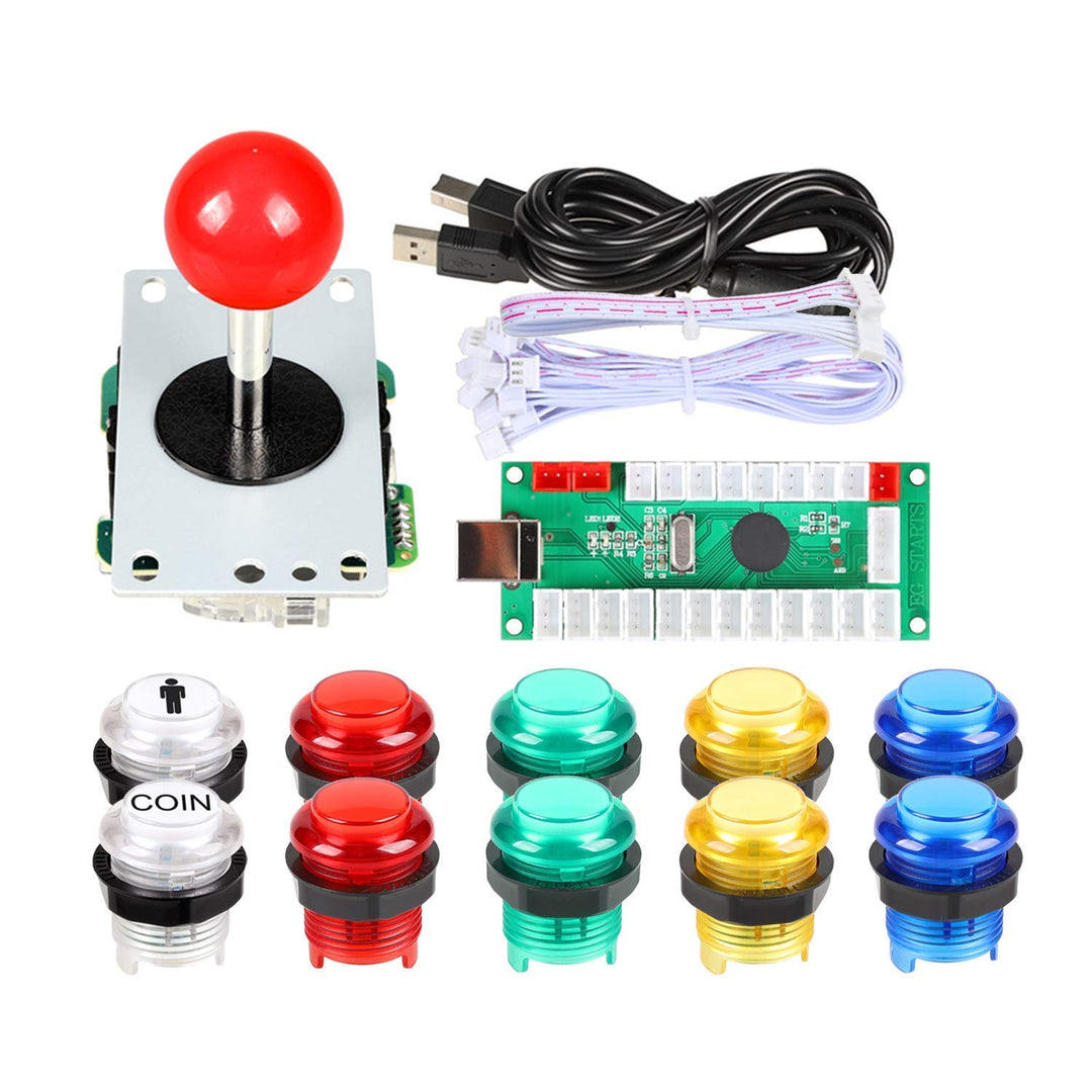 EG STARTS Arcade Buttons 1 Player DIY Kit Joystick 5V LED