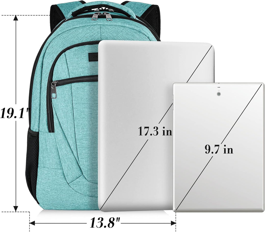 BIKROD Mochila verde azulado para mujeres y hombres, mochilas escol...