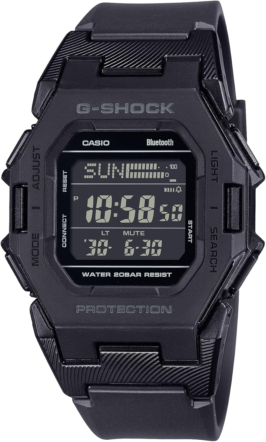 G-Shock Casio GDB500-1 | Reloj digital de fitness | Bluetooth® | Contador de pasos | Delgado y ligero | Resistente al agua 200M
