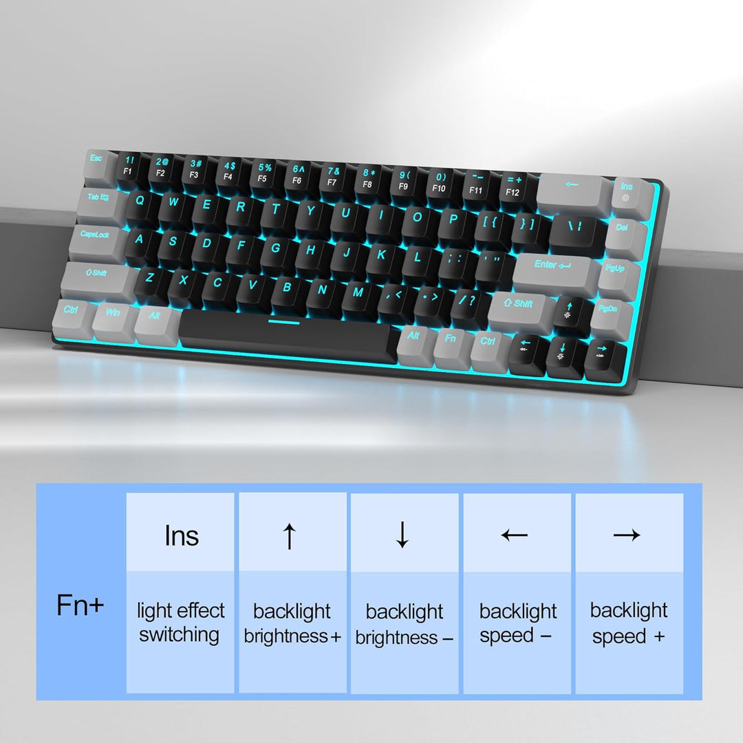 MageGee MK-Box - Teclado mecánico portátil 60% para juegos, retroil...