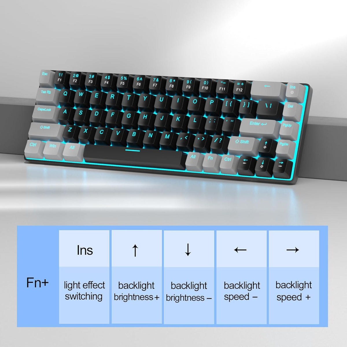 MageGee MK-Box - Teclado mecánico portátil 60% para juegos, retroil...