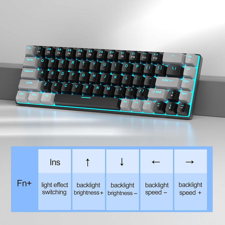 MageGee MK-Box - Teclado mecánico portátil 60% para juegos, retroil...