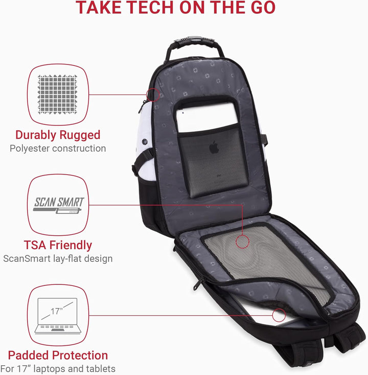 SwissGear 1900 Scansmart TSA - Mochila para portátil de 17 pulgadas...