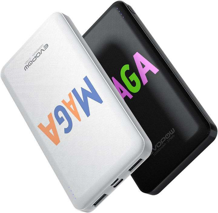 Evopow Paquete de 2 Bancos de Energía Portátiles de 10000mAh, Bater...